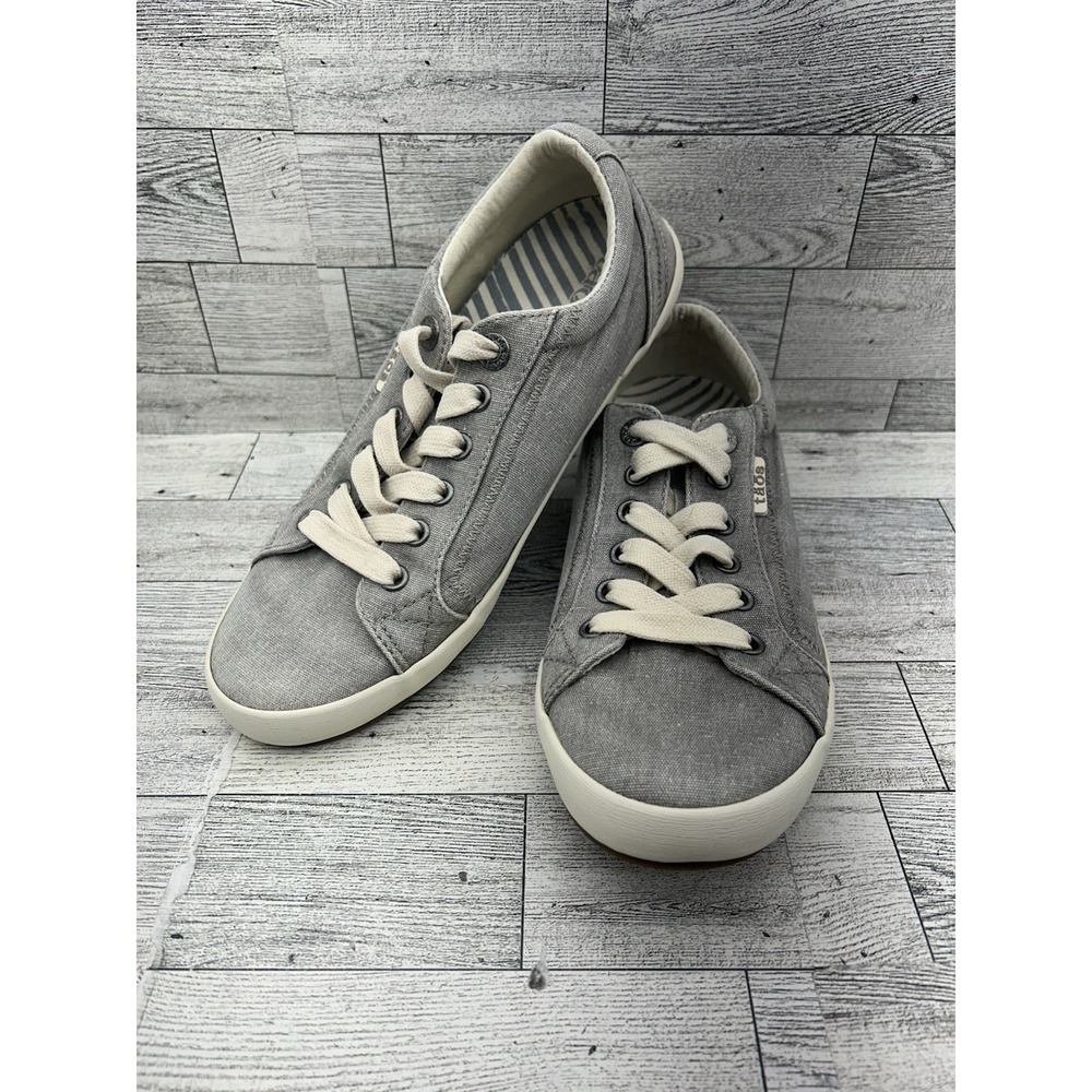 Taos Moc Star Gray Canvas Shoes Women's Size 8 STA-12844